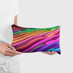 Подушка-антистресс Неоновые радужные волны, цвет: 3D-принт — фото 2