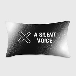 Подушка-антистресс A Silent Voice glitch на темном фоне: надпись и си, цвет: 3D-принт