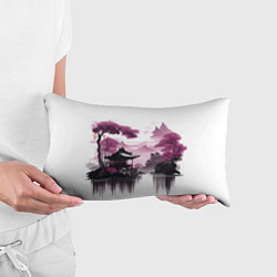 Подушка-антистресс Японские мотивы - фиолетовый, цвет: 3D-принт — фото 2