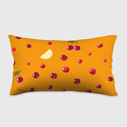 Подушка-антистресс Ягоды и лимон, оранжевый фон