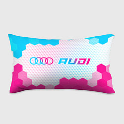 Подушка-антистресс Audi neon gradient style: надпись и символ, цвет: 3D-принт