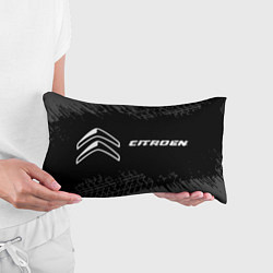 Подушка-антистресс Citroen speed на темном фоне со следами шин: надпи, цвет: 3D-принт — фото 2