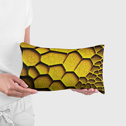 Подушка-антистресс Желтые шестиугольники с трещинами - объемная текст, цвет: 3D-принт — фото 2