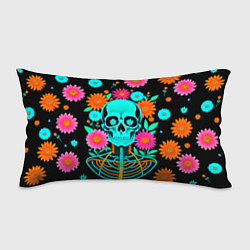 Подушка-антистресс Неоновый скелет в цветах, цвет: 3D-принт