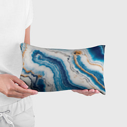 Подушка-антистресс Узор волна голубой океанический агат, цвет: 3D-принт — фото 2