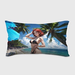 Подушка-антистресс Девушка с рыжими волосами на пляже