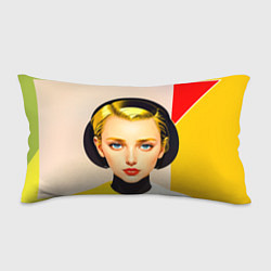 Подушка-антистресс Девушка с жёлтыми волосами конструктивизм, цвет: 3D-принт