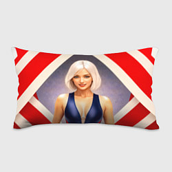 Подушка-антистресс Девушка блондинка в спортивном костюме, цвет: 3D-принт
