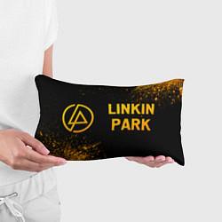 Подушка-антистресс Linkin Park - gold gradient: надпись и символ, цвет: 3D-принт — фото 2