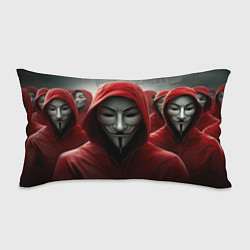 Подушка-антистресс Анонимусы в красных капюшонах, цвет: 3D-принт
