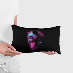 Подушка-антистресс Панда киберпанк в фиолетовом свете, цвет: 3D-принт — фото 2