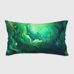 Подушка-антистресс Зеленые абстрактные волны, цвет: 3D-принт
