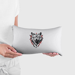 Подушка-антистресс Волк в геометрическом стиле с красными глазами, цвет: 3D-принт — фото 2