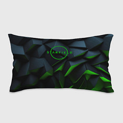 Подушка-антистресс Starfield black green logo, цвет: 3D-принт