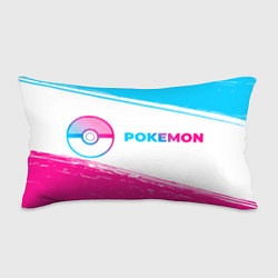 Подушка-антистресс Pokemon neon gradient style: надпись и символ, цвет: 3D-принт