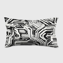 Подушка-антистресс Киберпанк белые полосы на чёрном фоне, цвет: 3D-принт