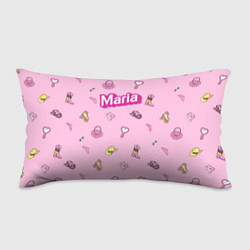 Подушка-антистресс Имя Мария в стиле барби - розовый паттерн аксессуа, цвет: 3D-принт