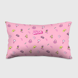 Подушка-антистресс Лиза - в стиле барби: аксессуары на розовом паттер, цвет: 3D-принт