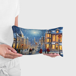 Подушка-антистресс Новогодний городской пейзаж, цвет: 3D-принт — фото 2
