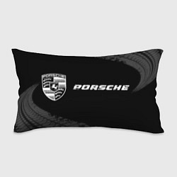Подушка-антистресс Porsche speed на темном фоне со следами шин по-гор, цвет: 3D-принт