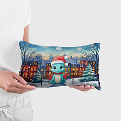 Подушка-антистресс Новогодний дракон на фоне города, цвет: 3D-принт — фото 2