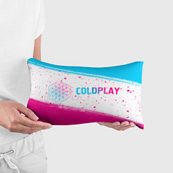 Подушка-антистресс Coldplay neon gradient style по-горизонтали, цвет: 3D-принт — фото 2