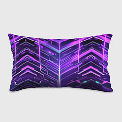 Подушка-антистресс Фиолетовые неон полосы киберпанк, цвет: 3D-принт