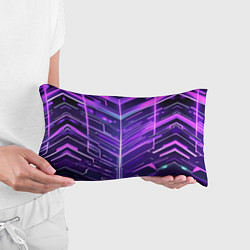 Подушка-антистресс Фиолетовые неон полосы киберпанк, цвет: 3D-принт — фото 2
