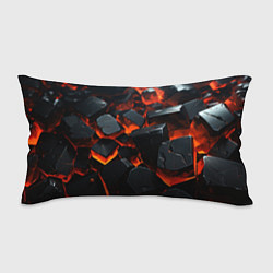 Подушка-антистресс Черные камни с красным свечением, цвет: 3D-принт