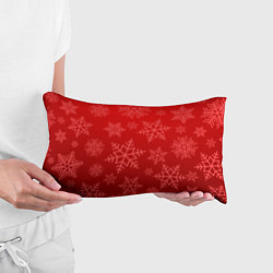Подушка-антистресс Красные снежинки, цвет: 3D-принт — фото 2