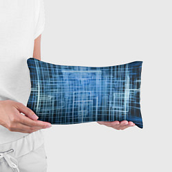 Подушка-антистресс Синие неоновые полосы киберпанк, цвет: 3D-принт — фото 2