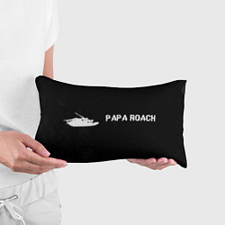 Подушка-антистресс Papa Roach glitch на темном фоне по-горизонтали, цвет: 3D-принт — фото 2