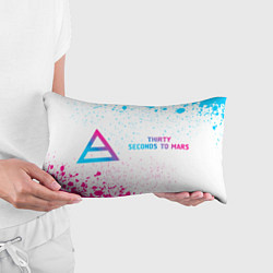 Подушка-антистресс Thirty Seconds to Mars neon gradient style по-гори, цвет: 3D-принт — фото 2