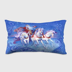 Подушка-антистресс Дед Мороз и тройка лошадей, цвет: 3D-принт