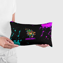 Подушка-антистресс Minecraft neon краски, цвет: 3D-принт — фото 2