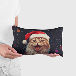 Подушка-антистресс New Years mood from Santa the cat, цвет: 3D-принт — фото 2