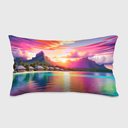 Подушка-антистресс Закат на острове Бора Бора, цвет: 3D-принт
