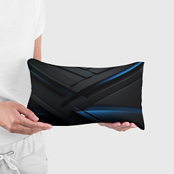 Подушка-антистресс Голубая неоновая полоса на черном, цвет: 3D-принт — фото 2