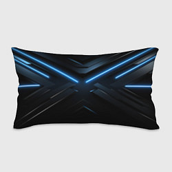 Подушка-антистресс Синяя неоновая полоса на черном фоне, цвет: 3D-принт