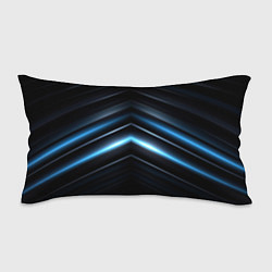 Подушка-антистресс Синий неоновый яркий свет на черном абстрактном фо, цвет: 3D-принт