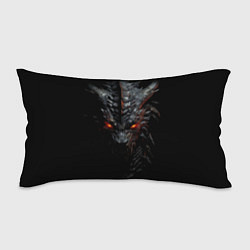 Подушка-антистресс Черный пещерный дракон символ 2024, цвет: 3D-принт