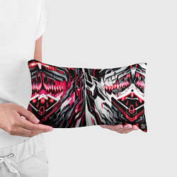 Подушка-антистресс Красно-белая абстракция на чёрном фоне, цвет: 3D-принт — фото 2