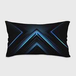 Подушка-антистресс Черная абстракция с синим неоновым ярким свечением
