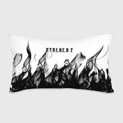 Подушка-антистресс Stalker 2 черный огонь абстракция, цвет: 3D-принт