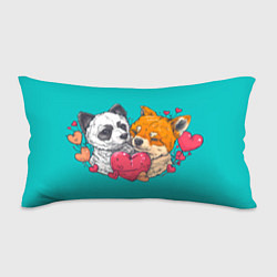 Подушка-антистресс Влюбленная собачка и лисичка, цвет: 3D-принт