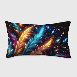 Подушка-антистресс Неоновые разноцветные перья, цвет: 3D-принт