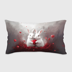 Подушка-антистресс Белые кролики с сердцем
