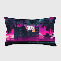 Подушка-антистресс GTA 6 logo night Vice city, цвет: 3D-принт