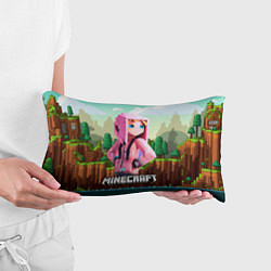 Подушка-антистресс Персонаж Minecraft девушка в пиксельном мире, цвет: 3D-принт — фото 2