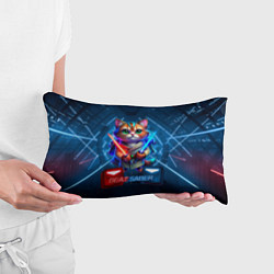 Подушка-антистресс Beat Saber кот музыкальный джедай, цвет: 3D-принт — фото 2